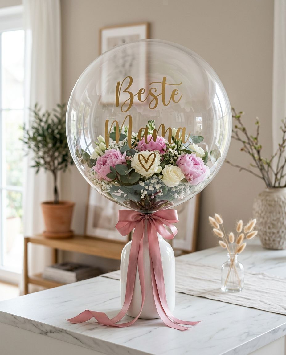 Blumen-Ballon „Beste Mama"